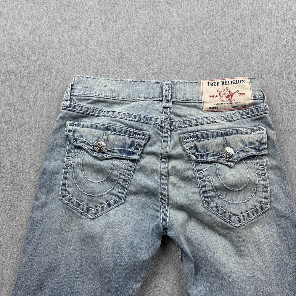 True Religion Jeans 32x32 Mens Blue Rocco Relaxed Skinny Denim Cotton Zip Pants